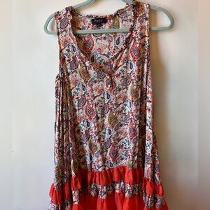 💕Peony Paisley Mini Dress with Red Accents💕